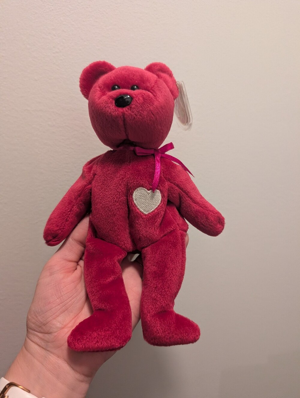"Valentina" Ty Beanie Baby Plush Heart Bear Kids Toy